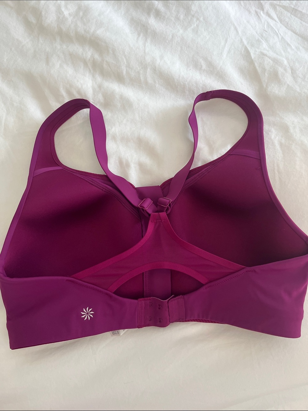 Athleta Front-Zip Sports Bra in Deep Magenta - Picture 2 of 3